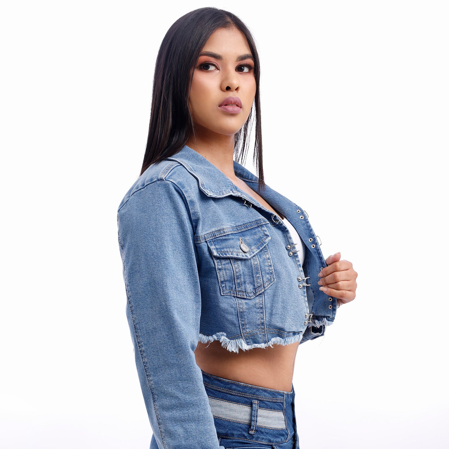 Casaca Crop Corchete Dama Diamante - 999999