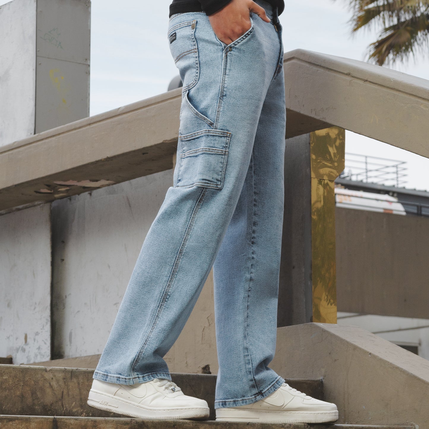 Jean Hombre Losse Fit Carpintero Celeste