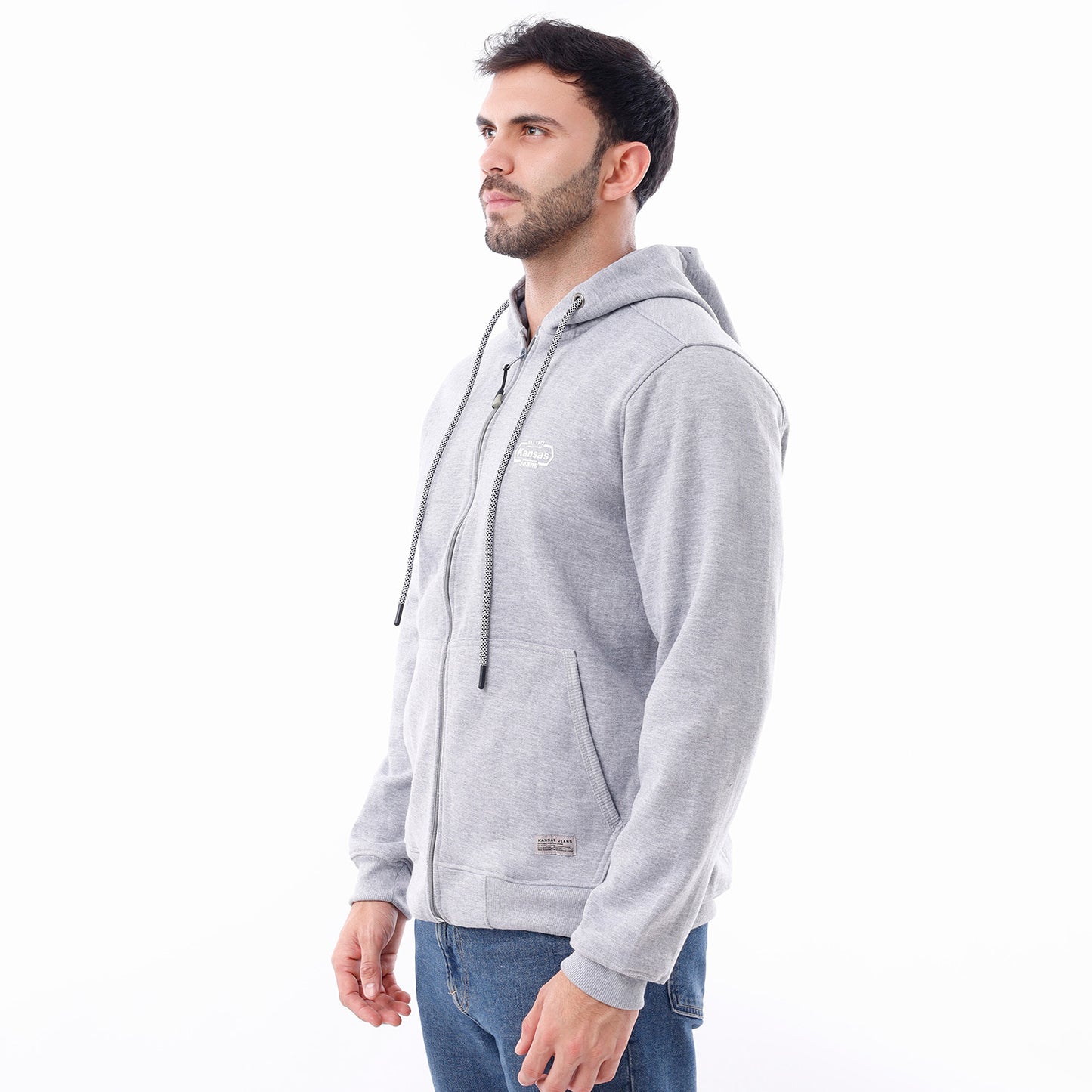 Polera Caballero Regular Fit Cierre Rib Melange - 230585