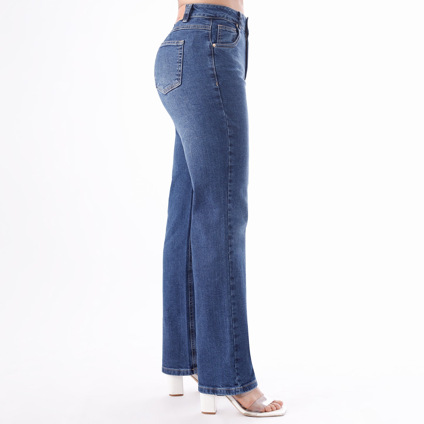 Jean Cintura Straight Pepper Moteado