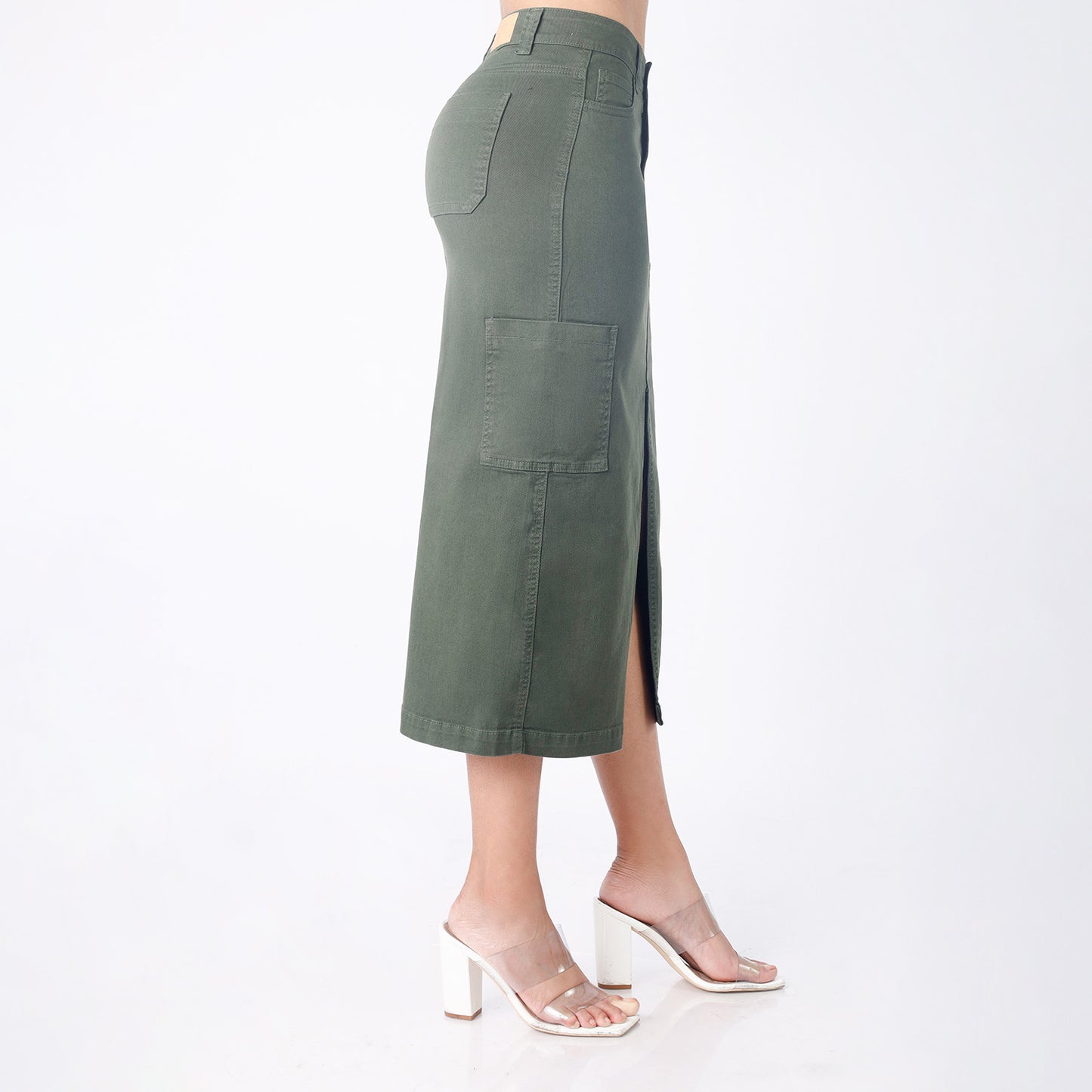 Falda Larga Midi Cargo Dama Verde - 999999