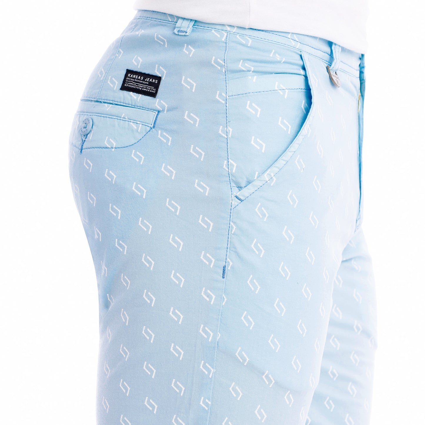Short Caballero Slim Celeste Pastel - 221340