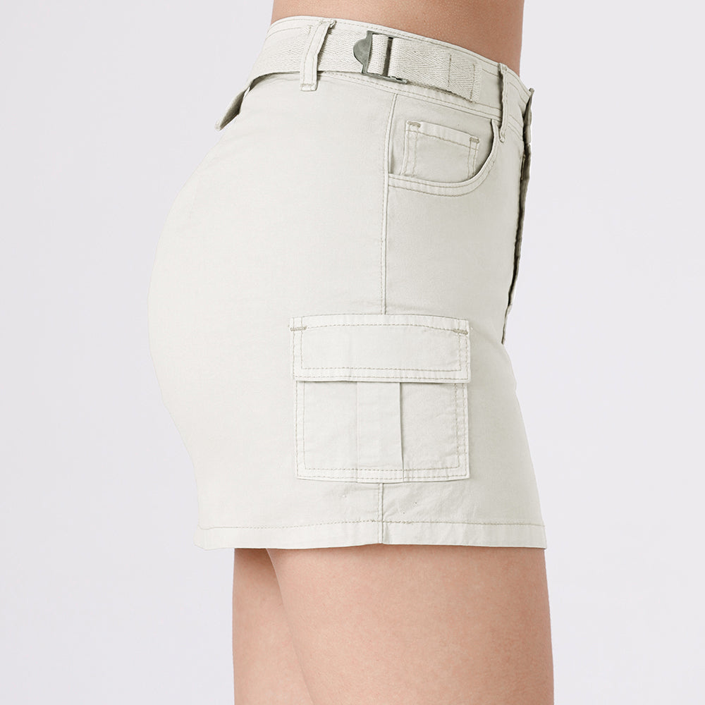 Falda Paper Touch Cargo Ecru