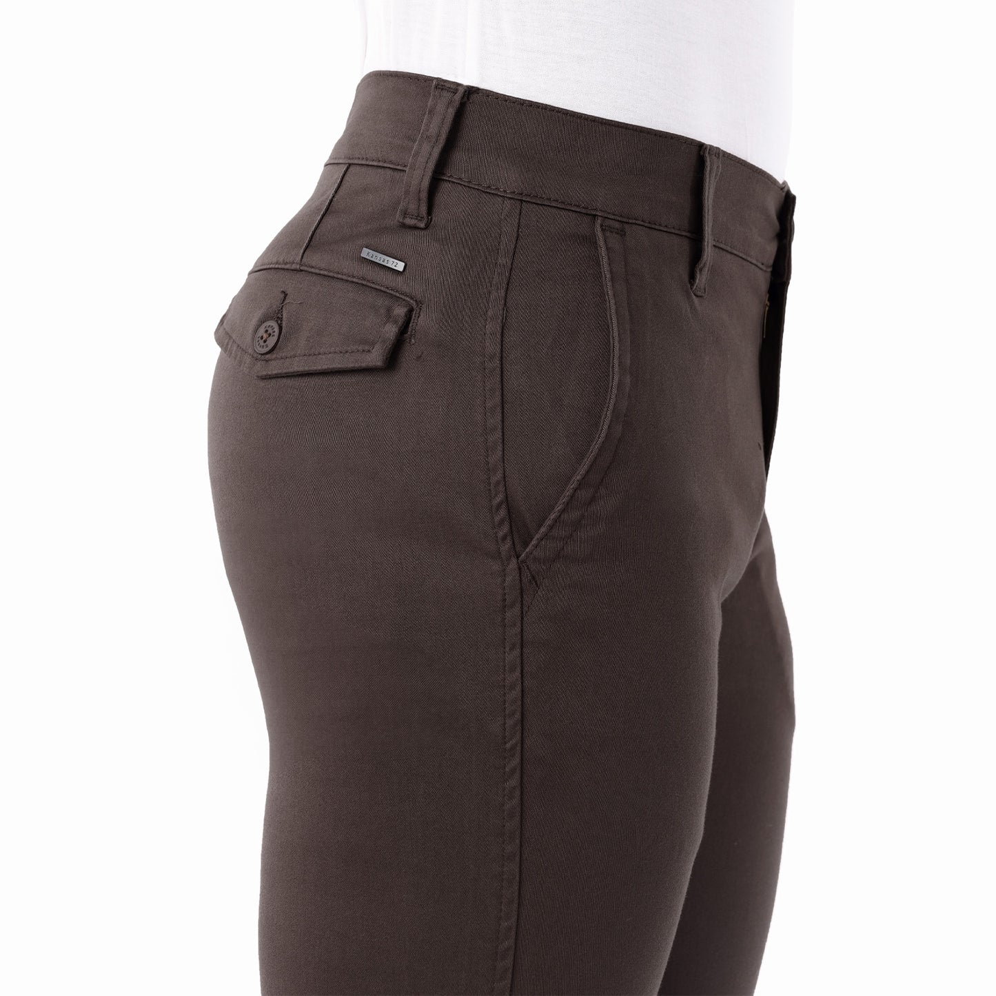 Pantalón Drill Hombre Satinado Regular Fit Marrón - 230885