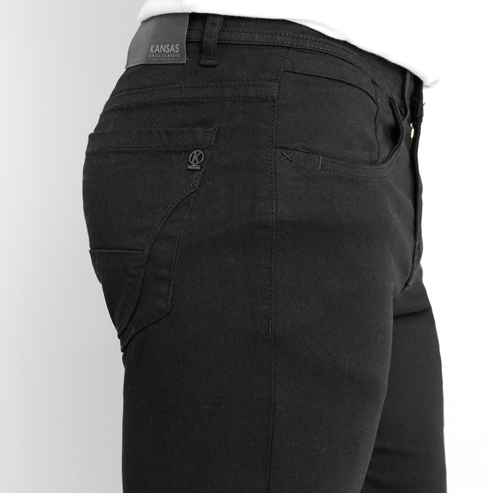 Pantalón Drill Hombre Slim Negro - 230006