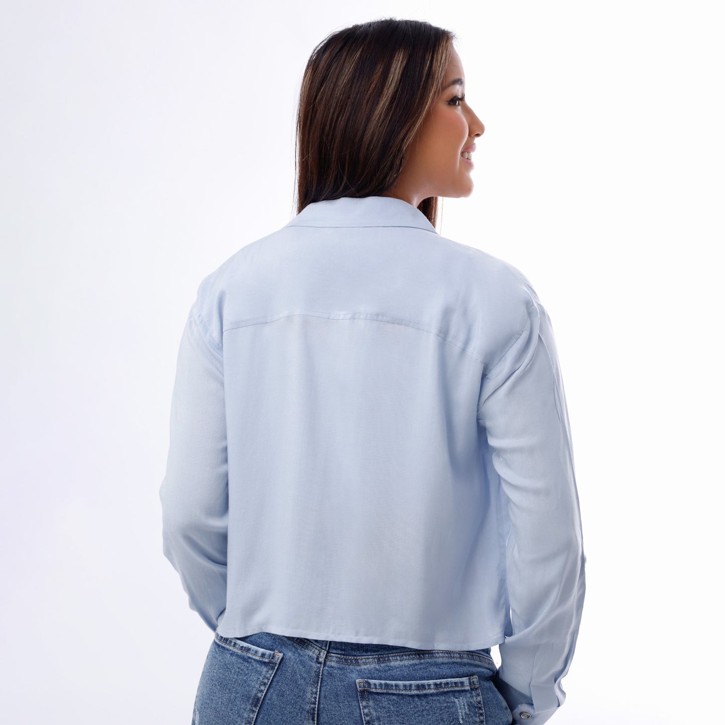 Blusa Básica Dama Azul Vaporizado - 230217