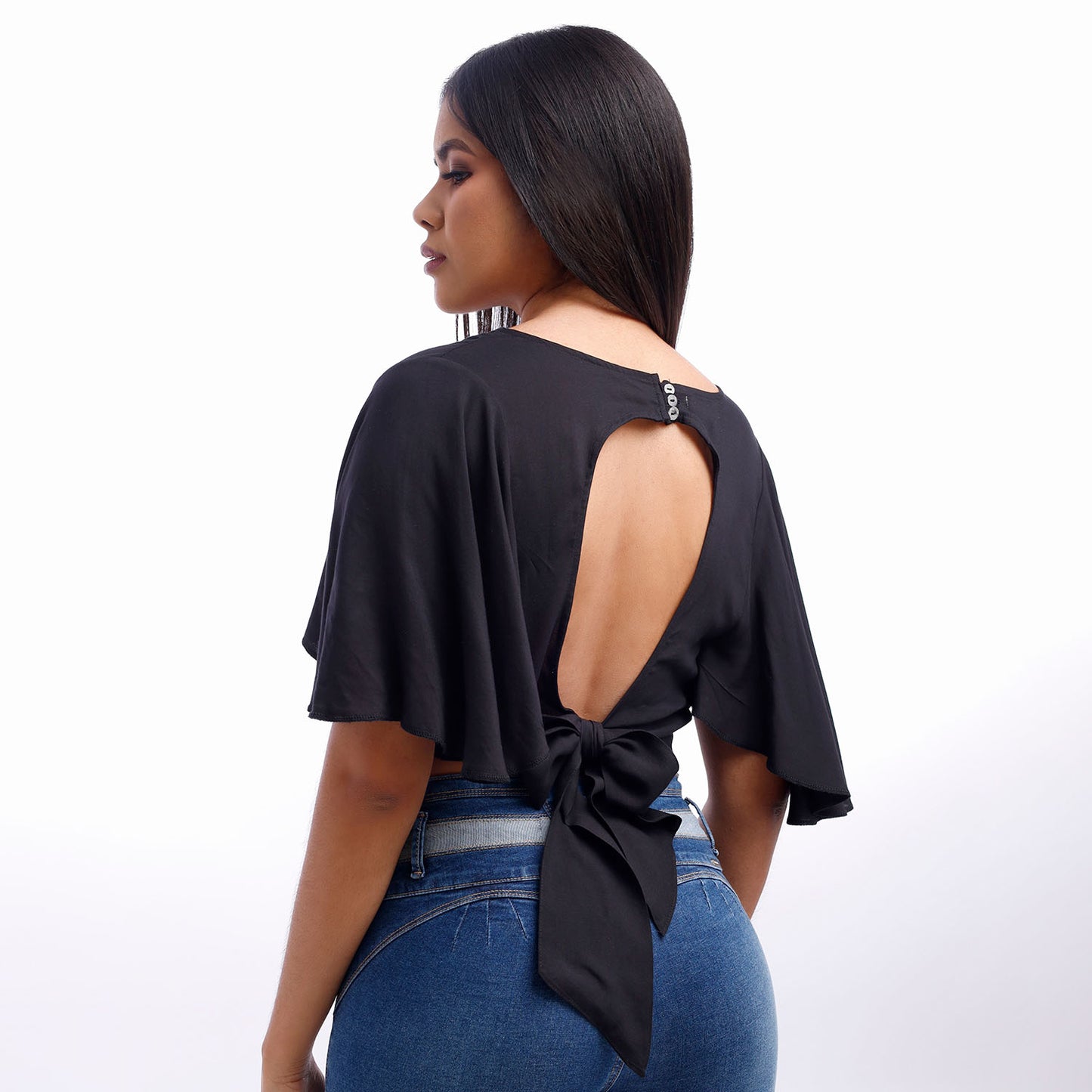 Blusa Kimono Dama Negro - 230599