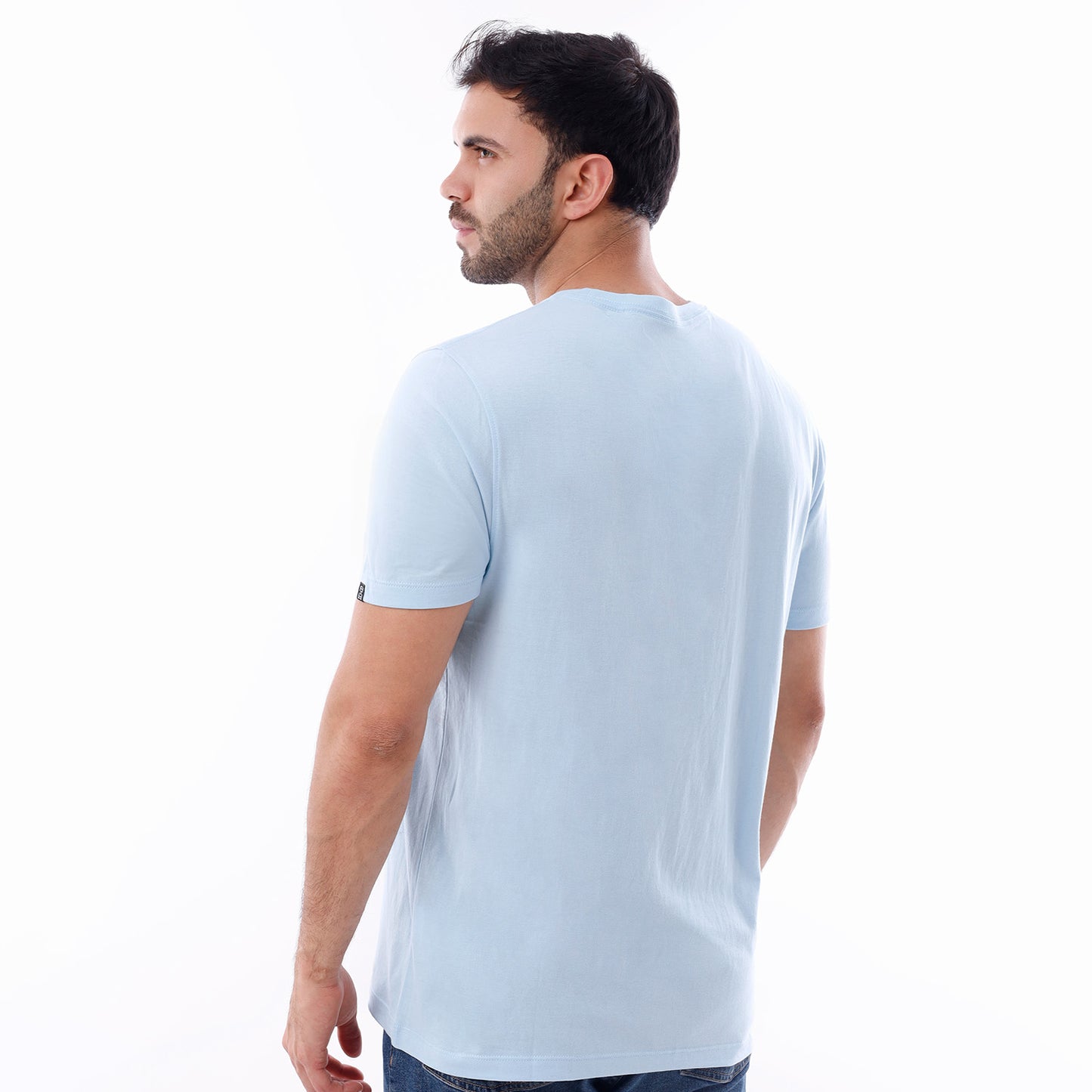 Polo Caballero Estampado Regular Fit Celeste - 221561