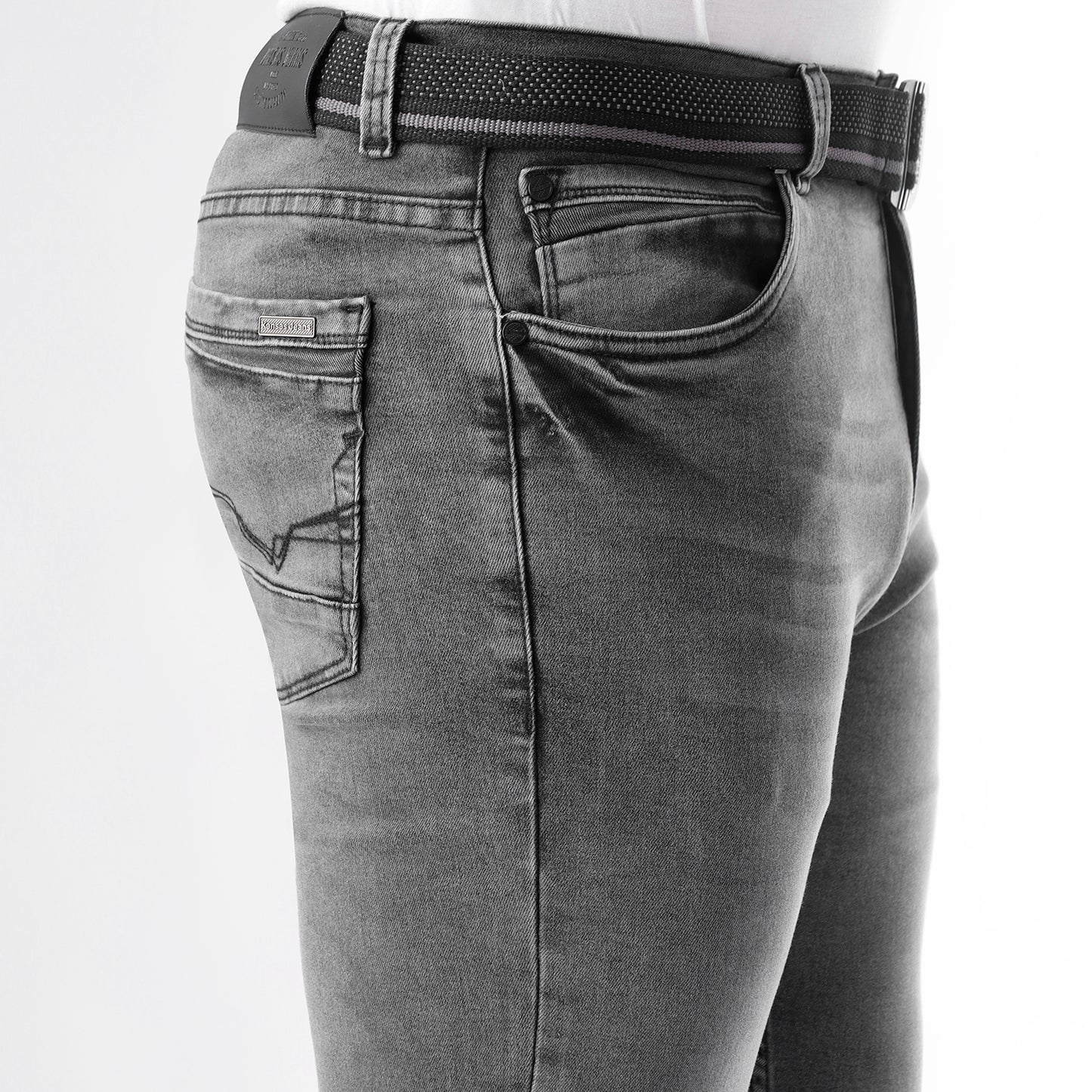 Jean Hombre Skinny Fit C/correa Plomo Focalizado