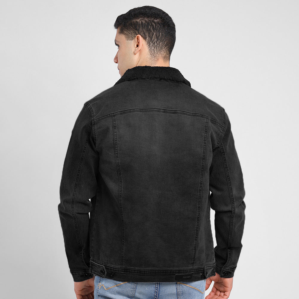 Casaca Caballero Forro Borrego Negro - 220424