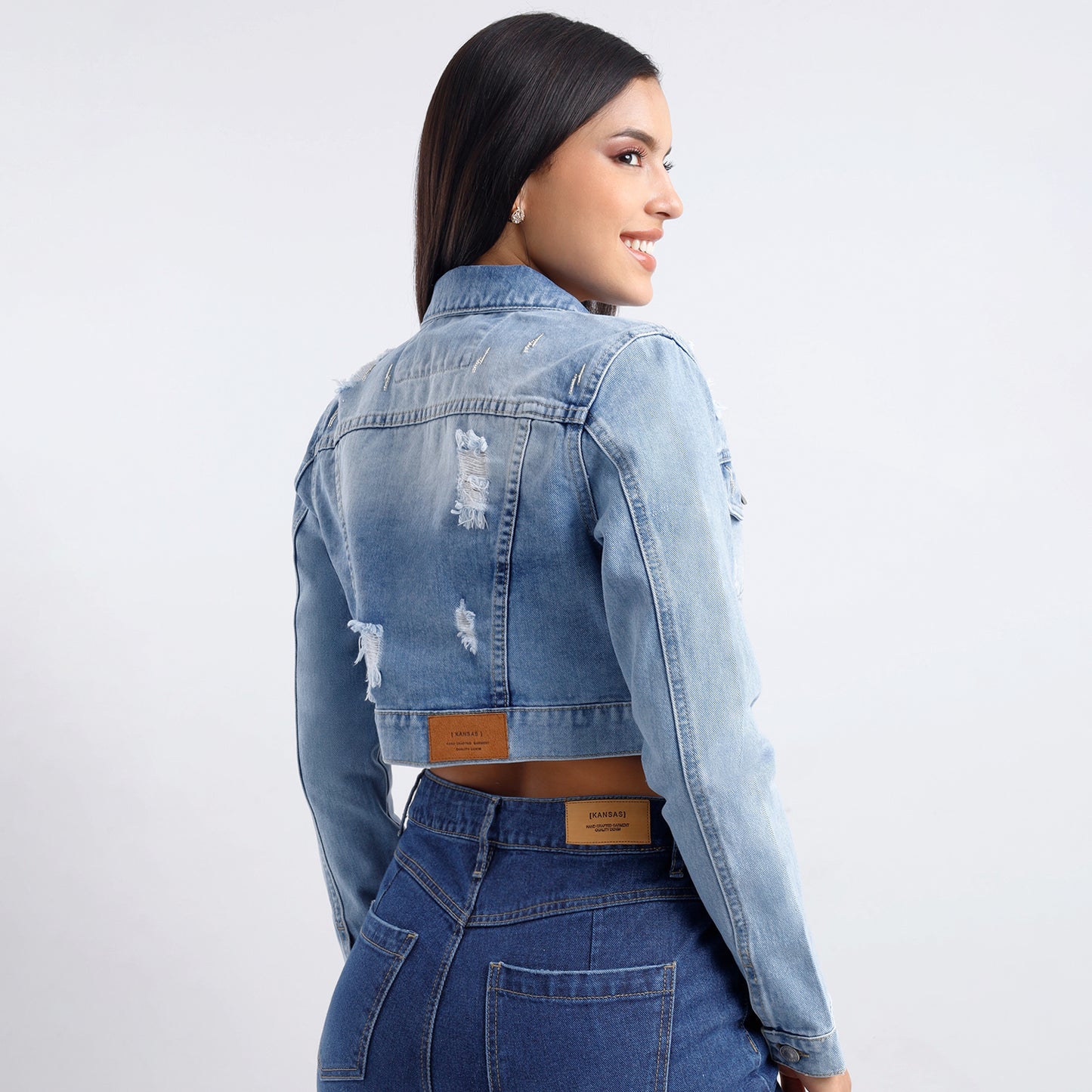 Casaca Crop Mujer Cristal - 230086