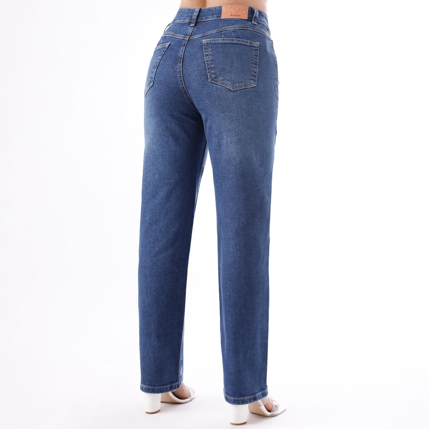 Jean Cintura Straight Pepper Moteado