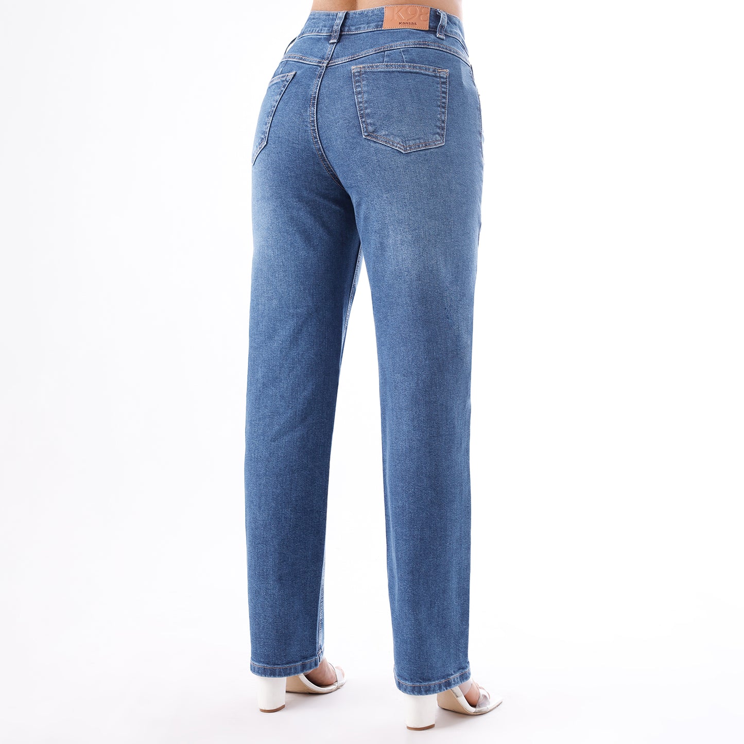 Jean Cintura Straight Cristal Moteado