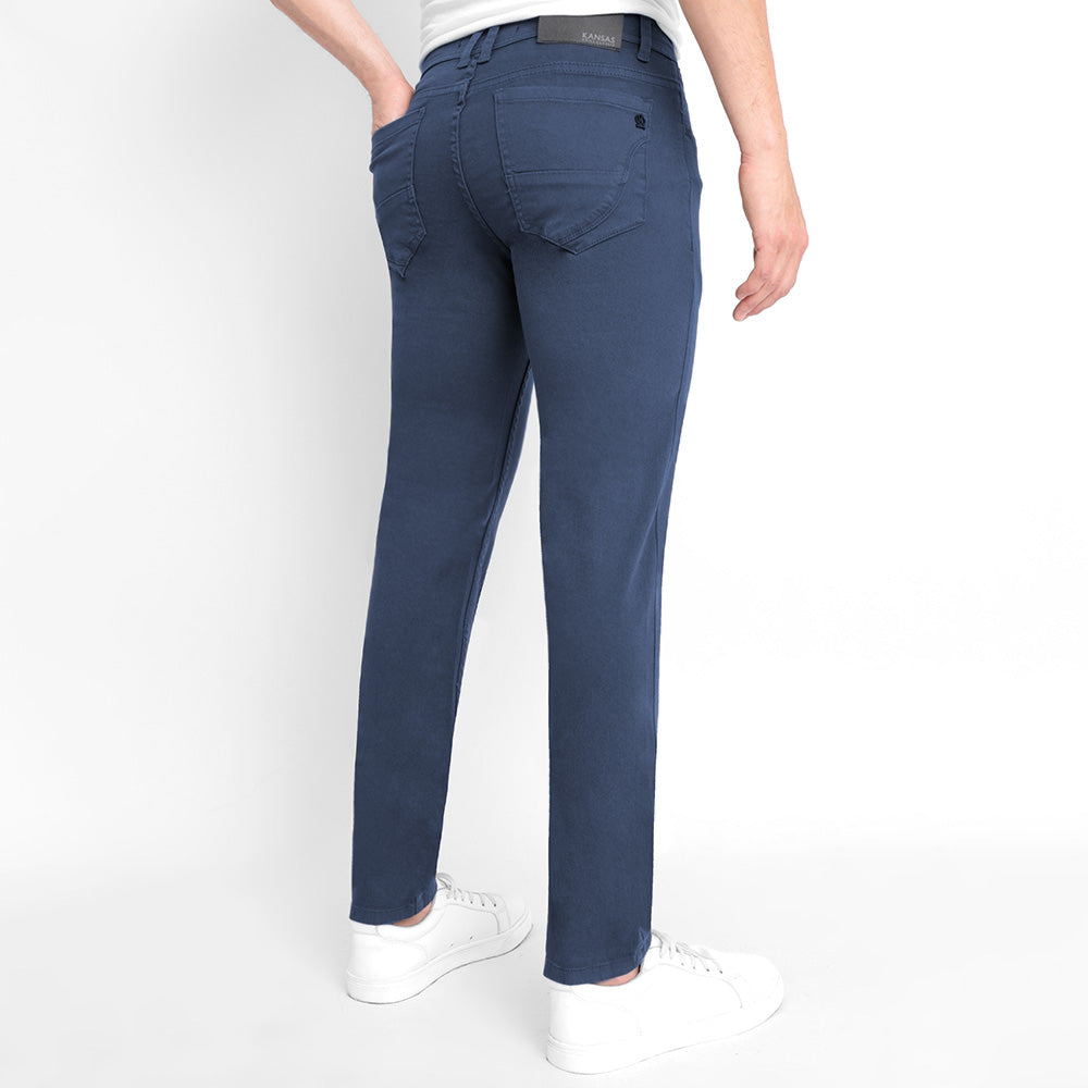 Pantalón Drill Hombre Slim Fit Azul Marino - 230330