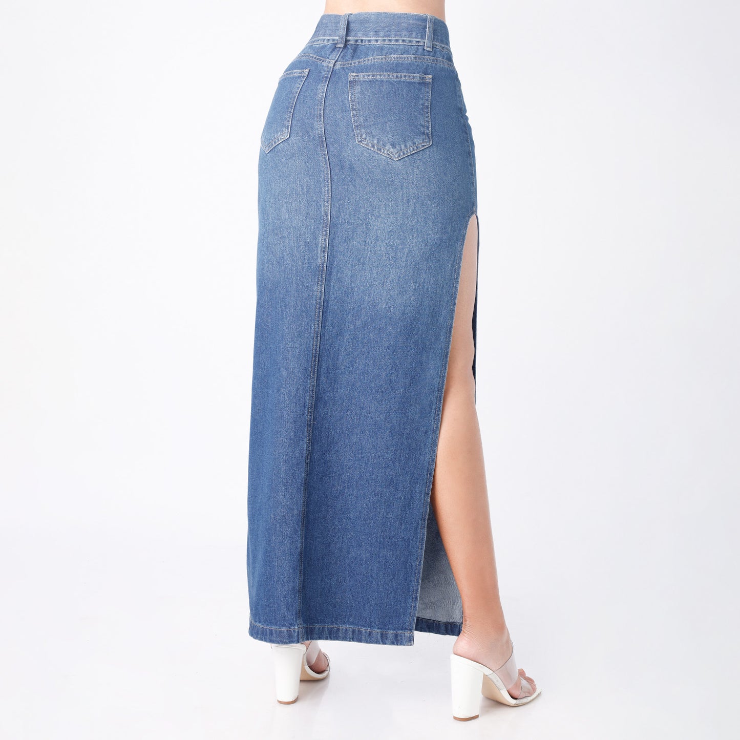 Falda Larga Midi Abertura/Correa Dama Cristal - 999999