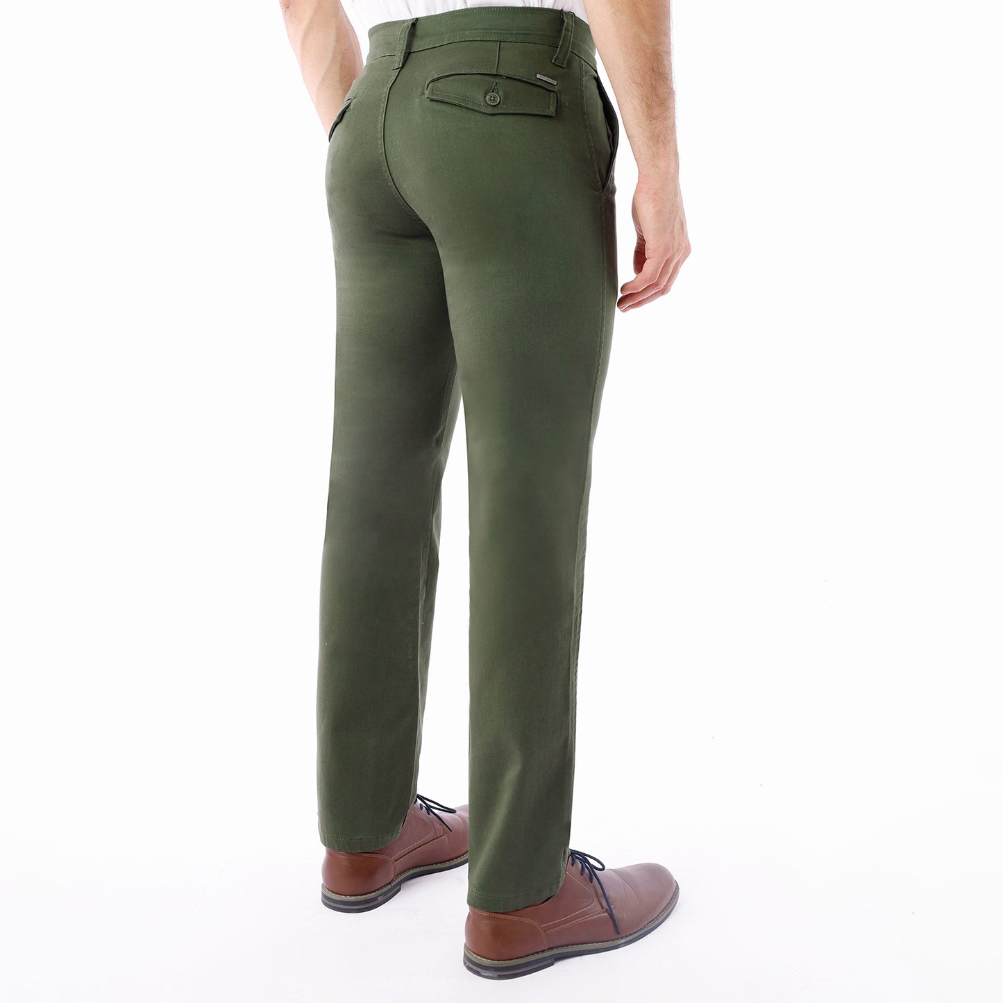 Pantalon Drill Hombre Satinado Regular Fit Verde Militar - 230616