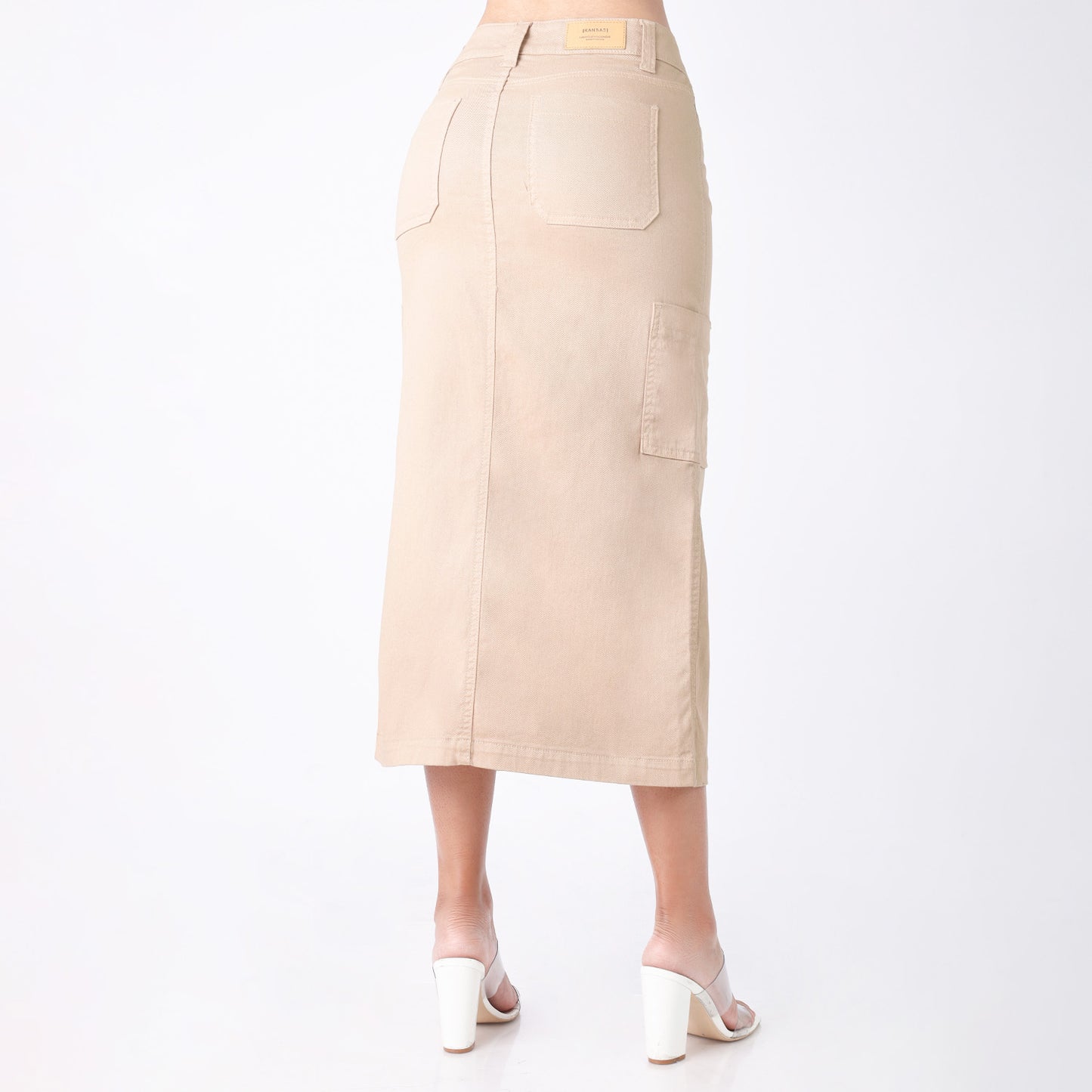 Falda Larga Midi Cargo Dama Beige - 999999