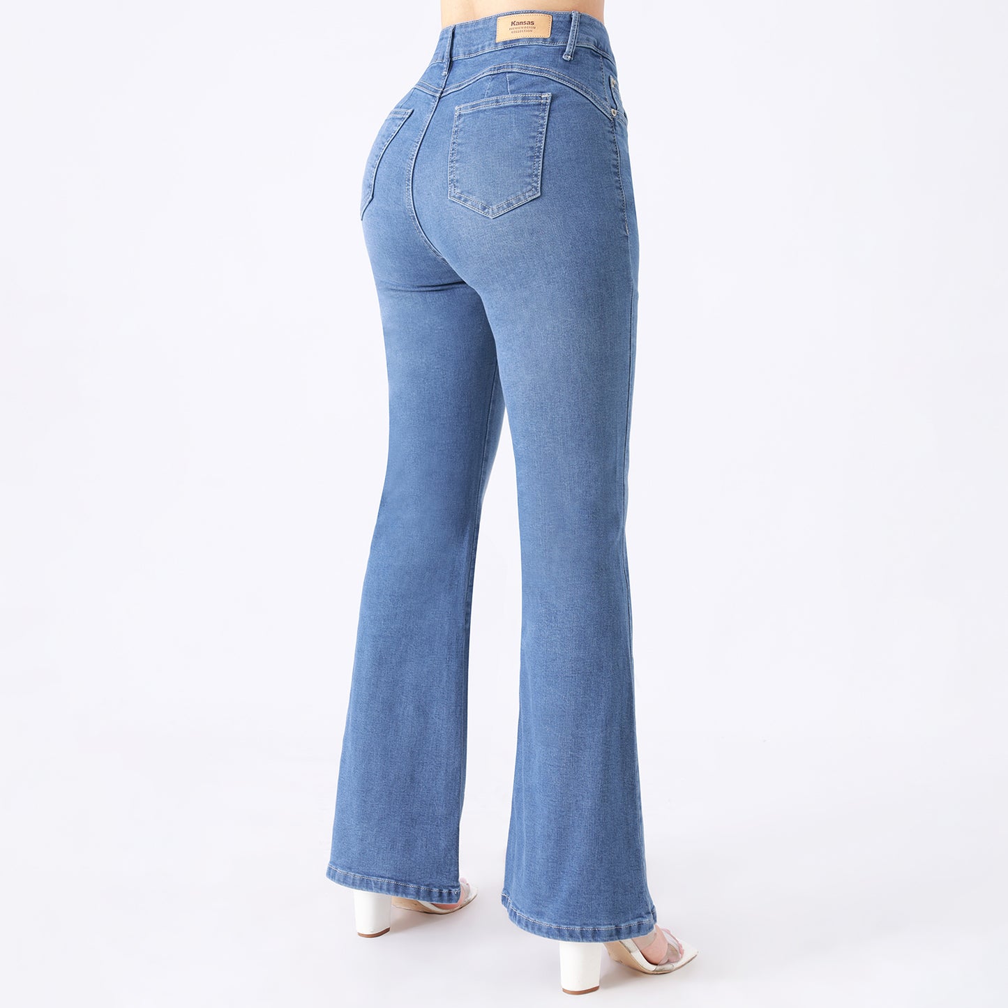 Jean Flare Cintura Cristal Focalizado