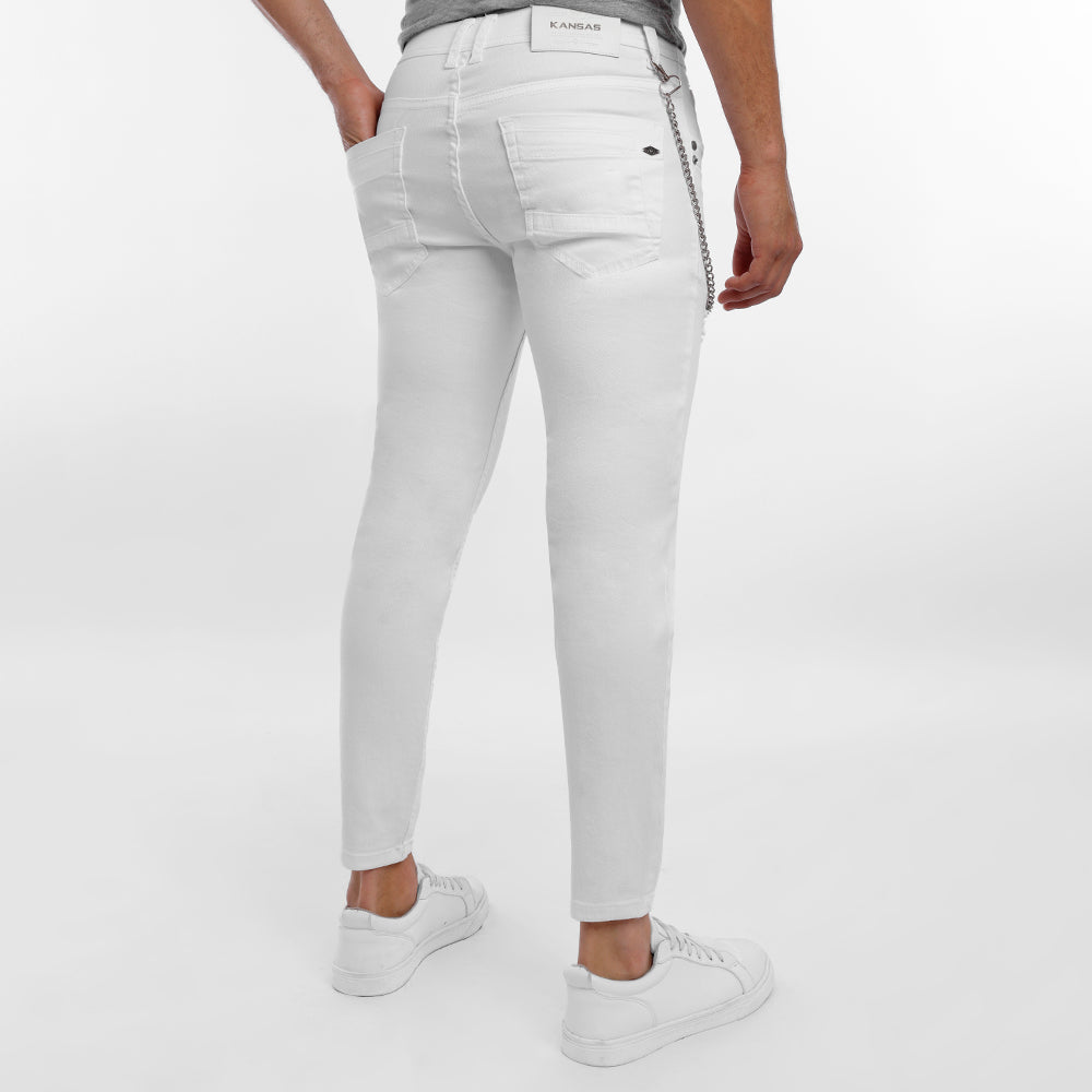 Jean Skinny Tobillero Caballero Blanco Optico - 221633