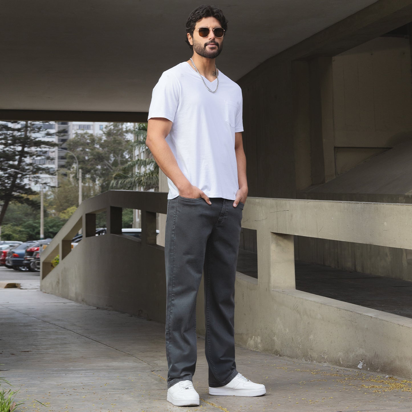 Jean Hombre Straight Recto Plomo