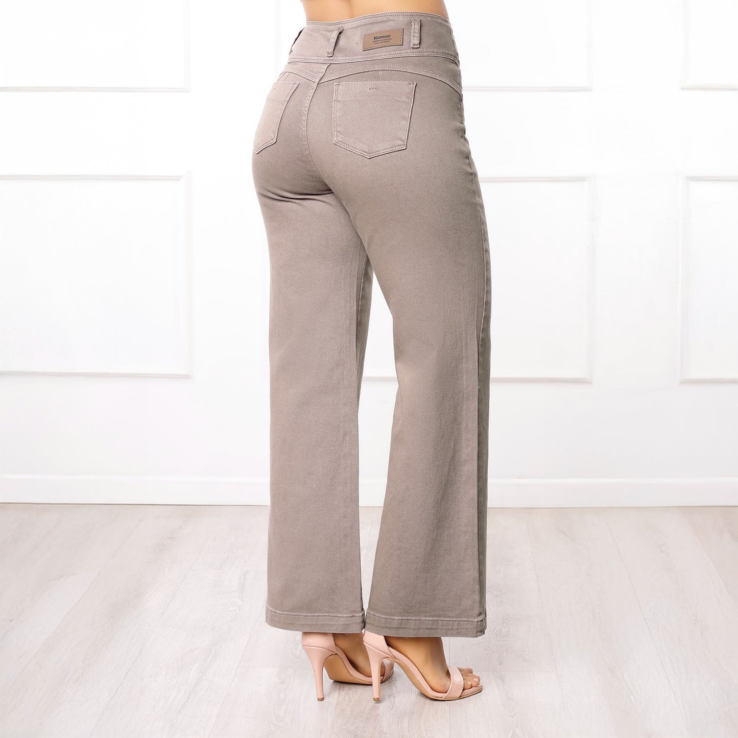 Pantalón Dama Merly Cintura Wide Leg 3 Botones – Color Mocca