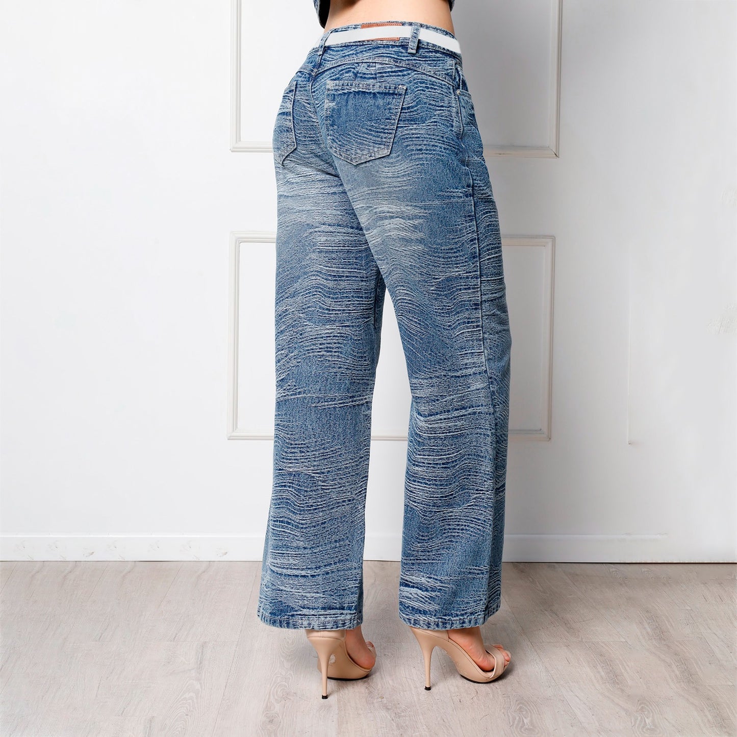 Pantalón Dama Alba Cintura Wide Leg con Correa