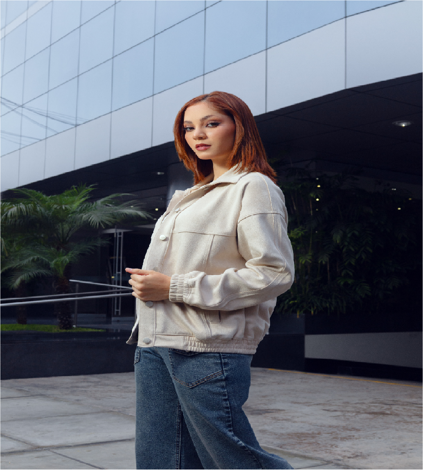 Casaca Dama Berea Suede Oversize Beige Osc