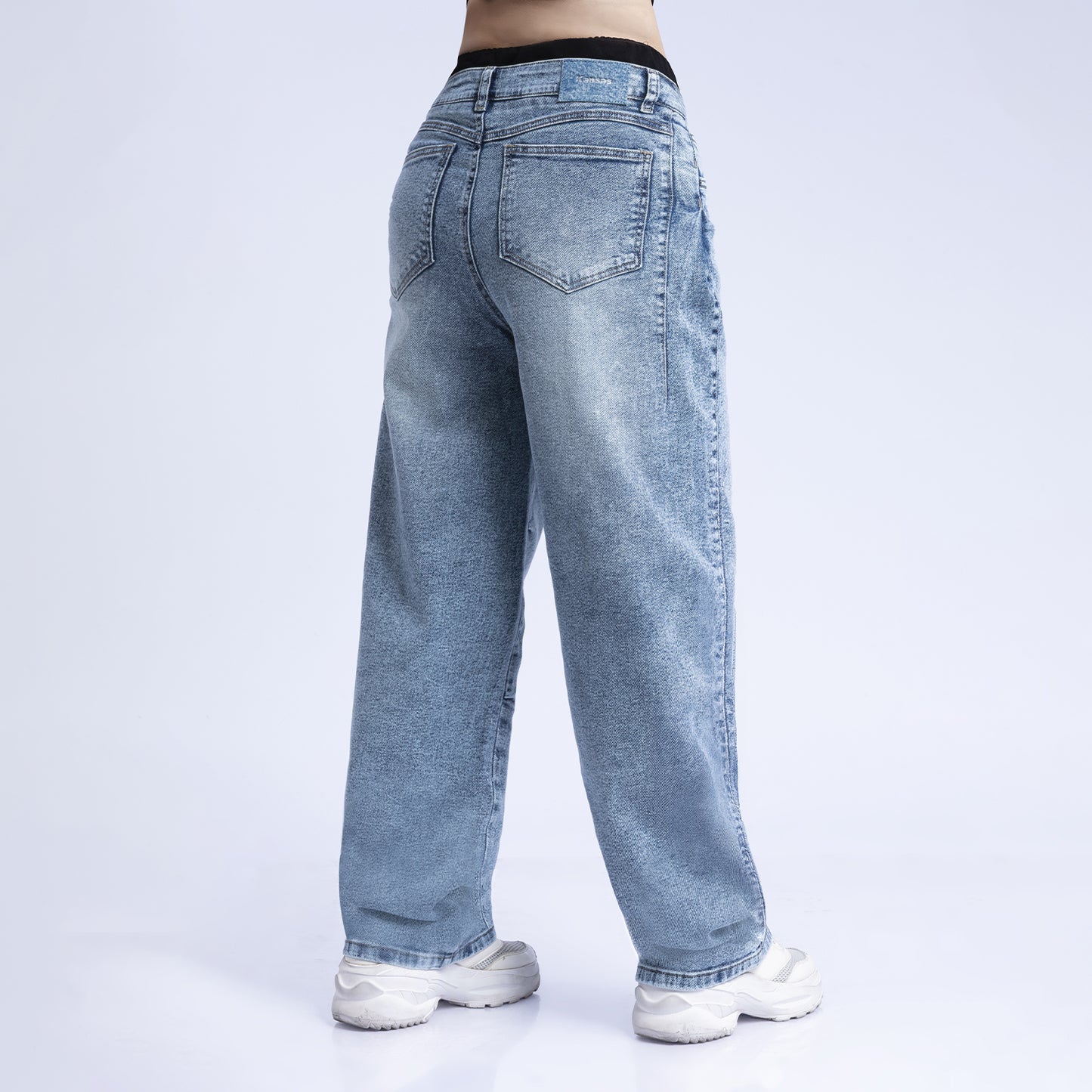 Jean Cintura Baggy Loose Cristal Focalizado