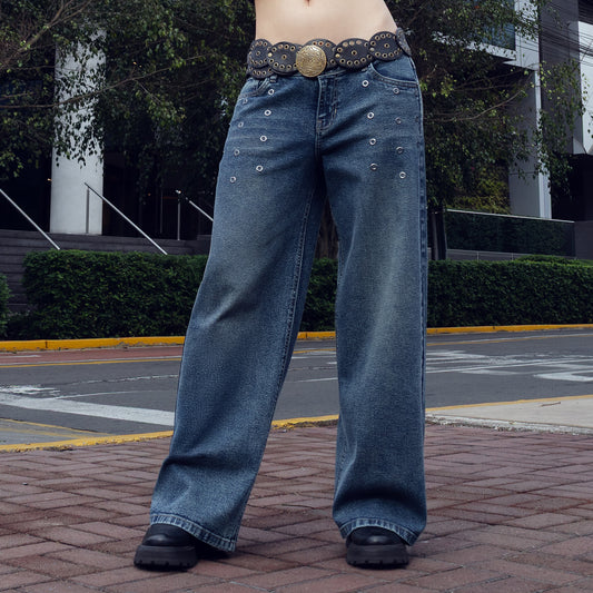 Pantalón K15101 Wide Leg Cadera 1b Pepper Frosteado