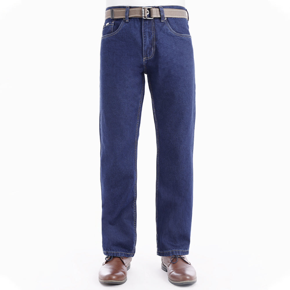 Jean clasico regular hombre azul