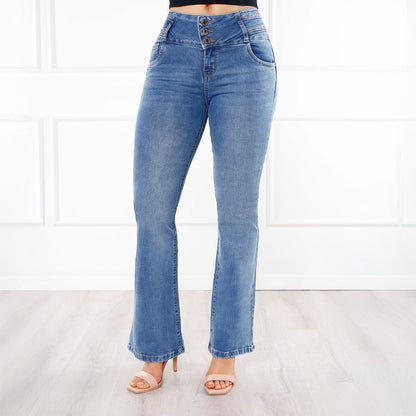 Pantalón Dama Aliza Cintura Flare 3 Botones