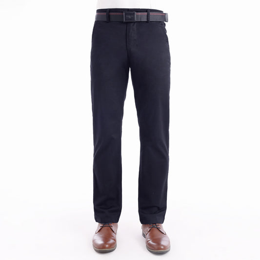 Pantalón Drill Regular Con Correa - Azul
