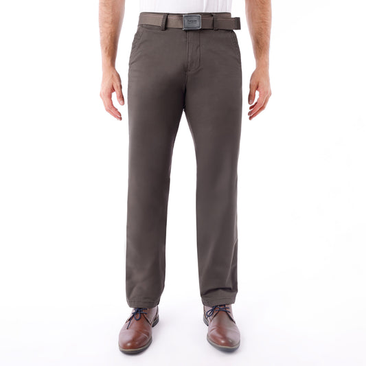 Pantalón Drill Regular con Correa – Marrón