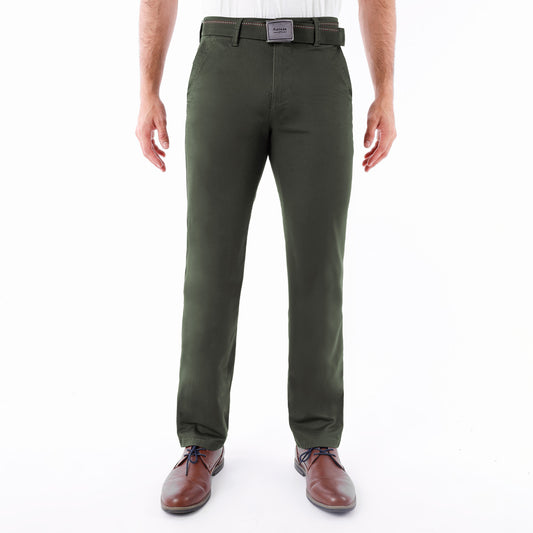 Pantalón Drill Regular con Correa – Verde