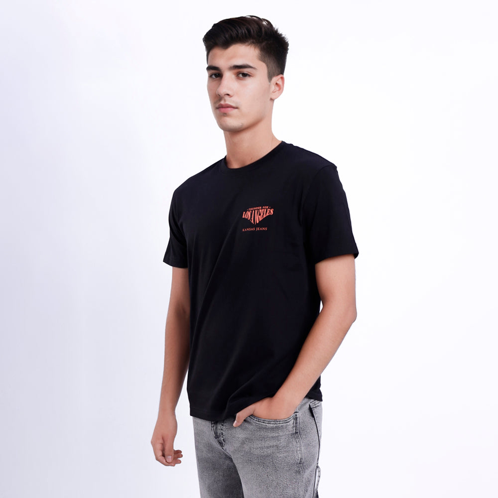 Polo de Caballero Cuello Redondo con Estampado