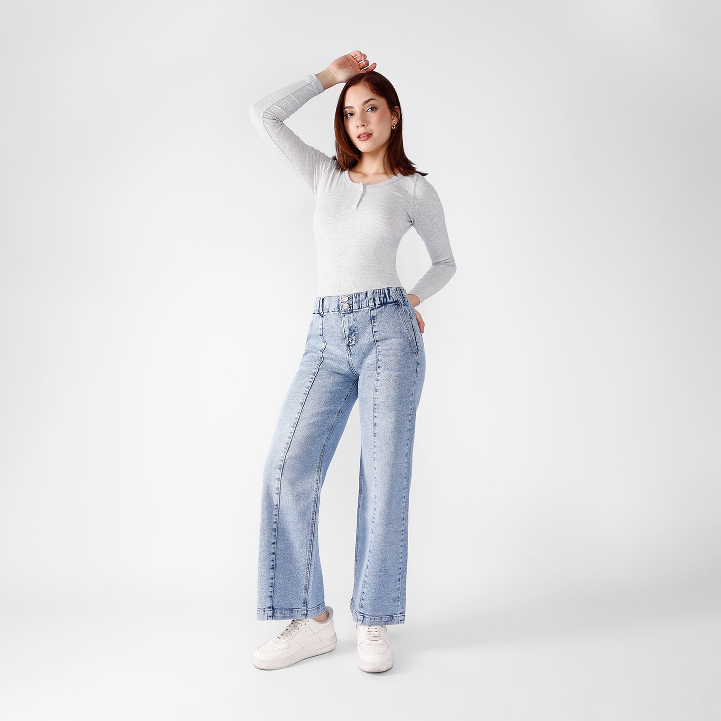 Pantalón Jean Roma Cintura Wide Leg 2 botones