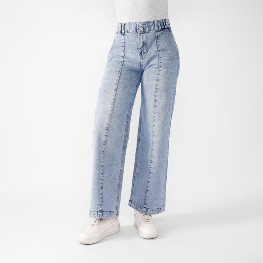 Pantalón Jean Roma Cintura Wide Leg 2 botones