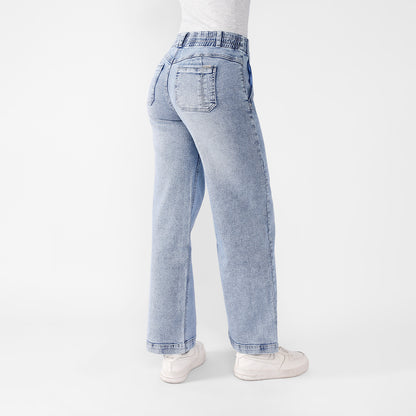 Pantalón Jean Roma Cintura Wide Leg 2 botones