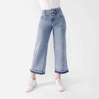 Pantalón Jean Mariana Cintura Culotte 3 Botones