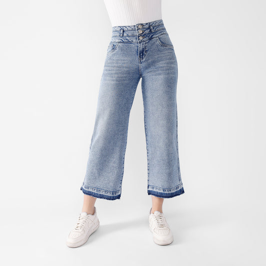 Pantalón Jean Mariana Cintura Culotte 3 Botones
