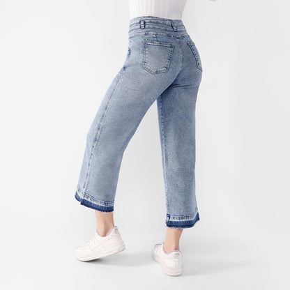 Pantalón Jean Mariana Cintura Culotte 3 Botones