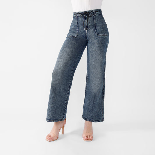 Pantalón Jean Lucia Cintura Wide Leg