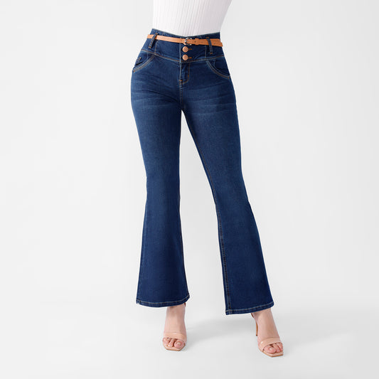 Pantalón Dama Daniela Cintura Flare Push Up 3 Botones