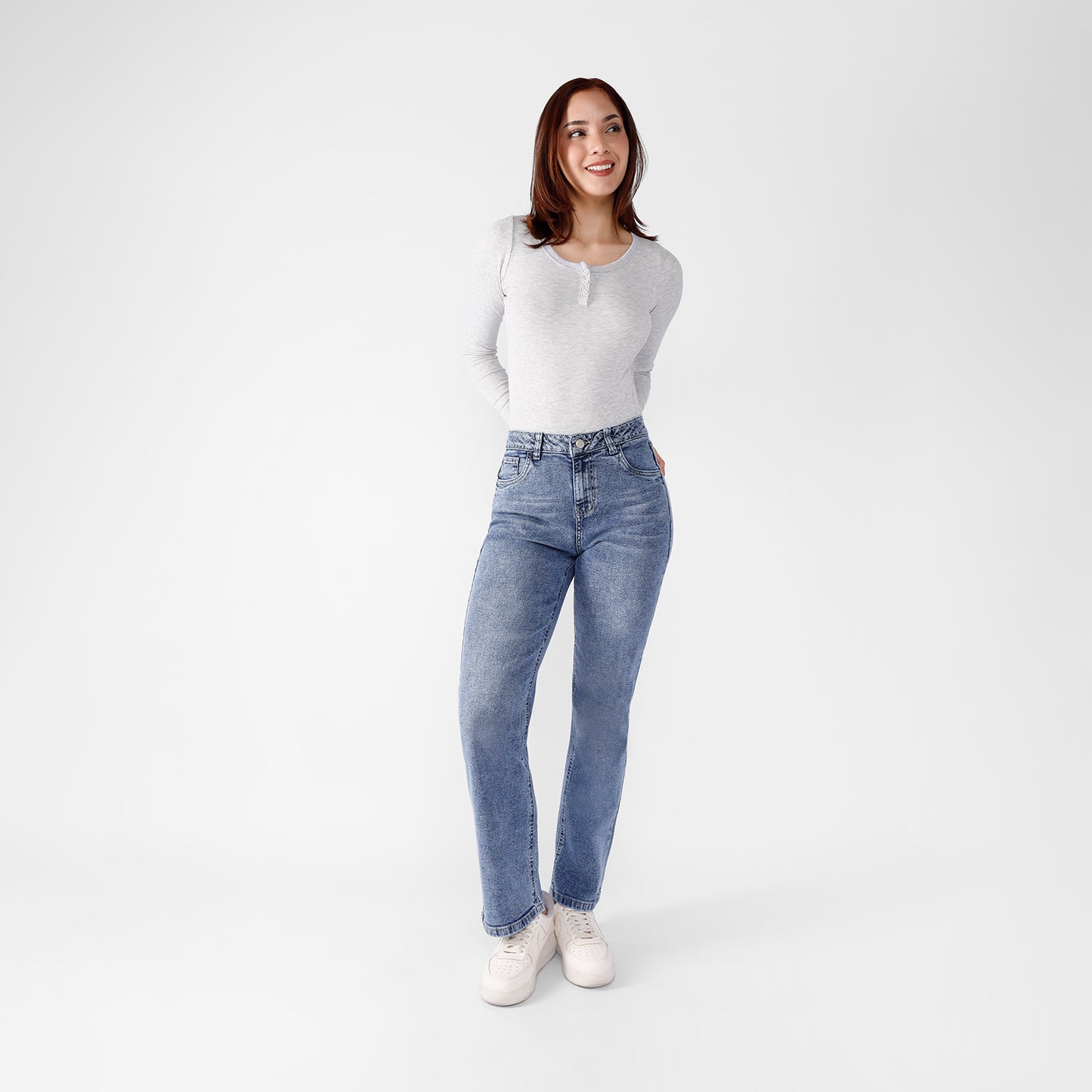 Pantalón Jean Eymi Cintura Recto