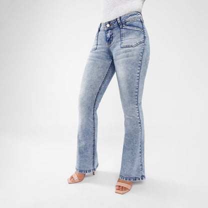 Pantalon Jean  Zaria Tiro Bajo Flare