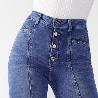 Pantalón jean Dana Cintura Flare 4 botones