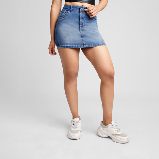 Falda Short a la cintura - Cristal Cotaminado