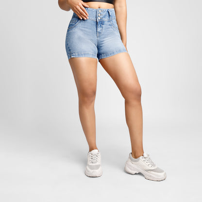 Short a la cintura 3 Botones - Celeste Focalizado