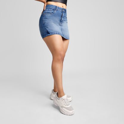 Falda Short a la cintura - Cristal Cotaminado