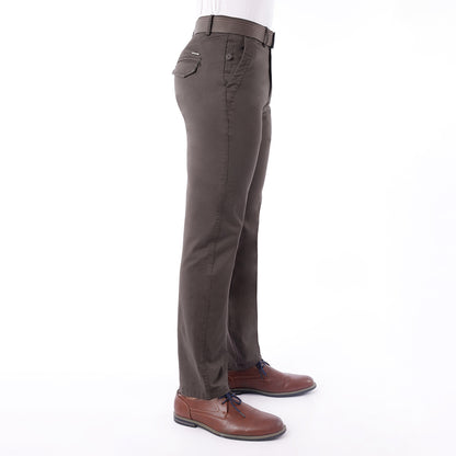 Pantalón Drill Regular con Correa – Marrón